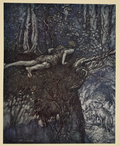 "وهناك تعلمت كيف كان الحب" ، توضيح من "Siegfried و Twilight of the Gods" ، 1924 بواسطة آرثر راكهام
